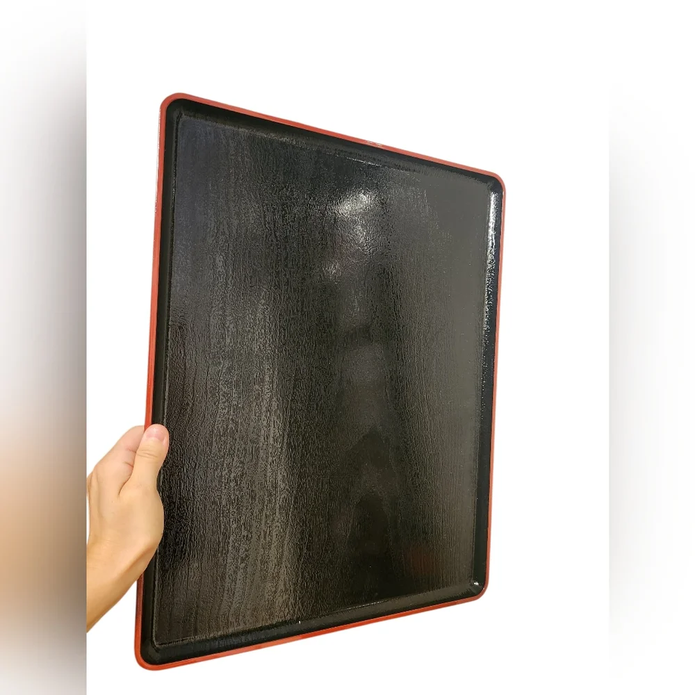 JapanBargain Plastic Serving Tray Red / Black Different Size